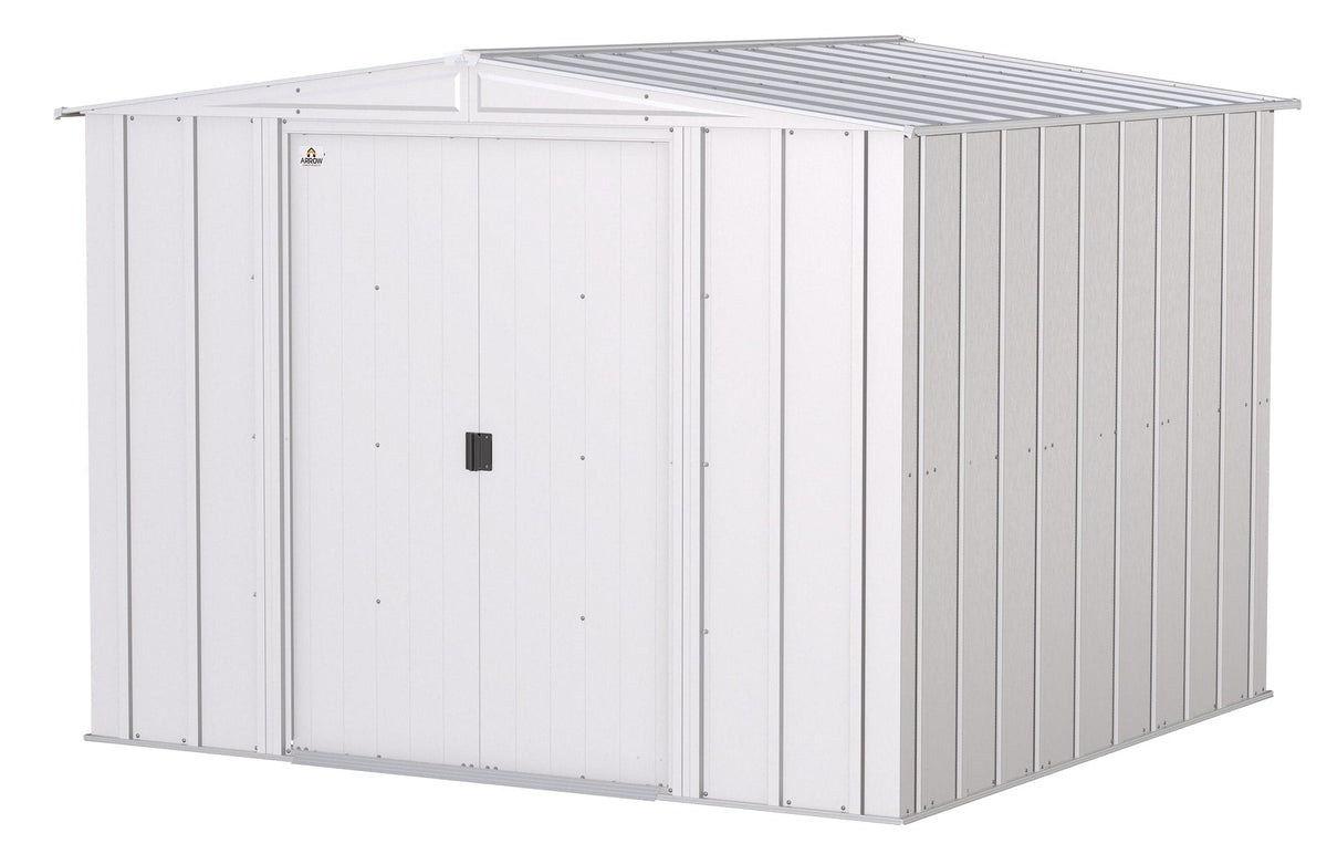 Classic Galvanized Steel Storage Shed, Flute Grey, 8-ft x 8-ft