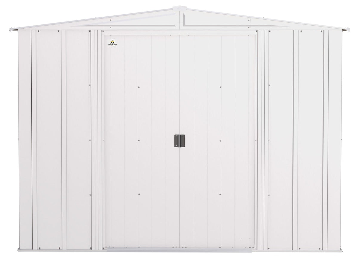 Classic Galvanized Steel Storage Shed, Flute Grey, 8-ft x 8-ft