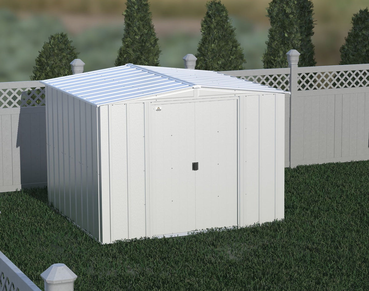 Classic Galvanized Steel Storage Shed, Flute Grey, 8-ft x 8-ft