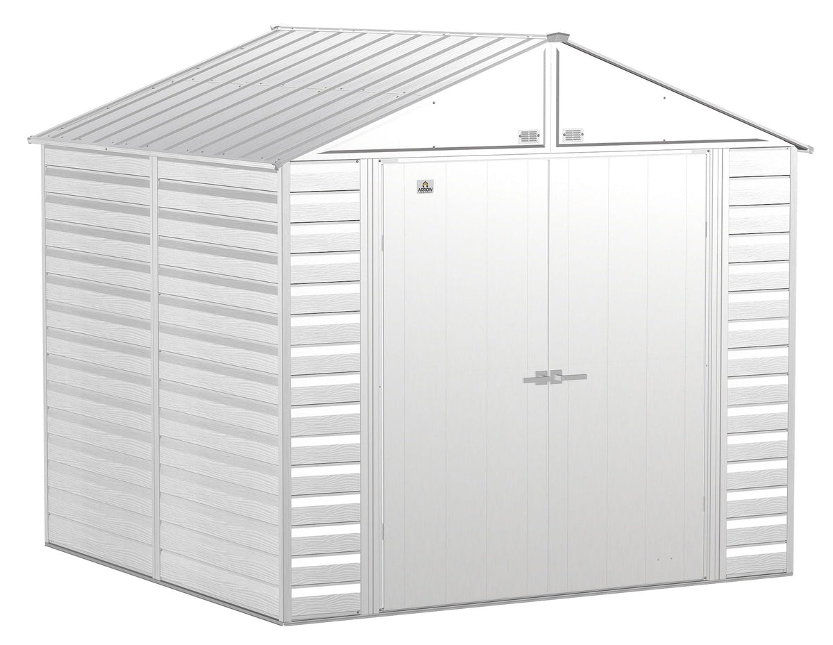 Select Galvanized Steel Storage Shed, Flute Grey, 8-ft x 8-ft