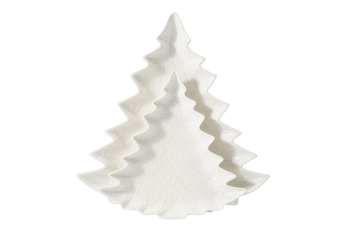 & Co Embossed Porcelain Tree Serving Plates, 2-pk