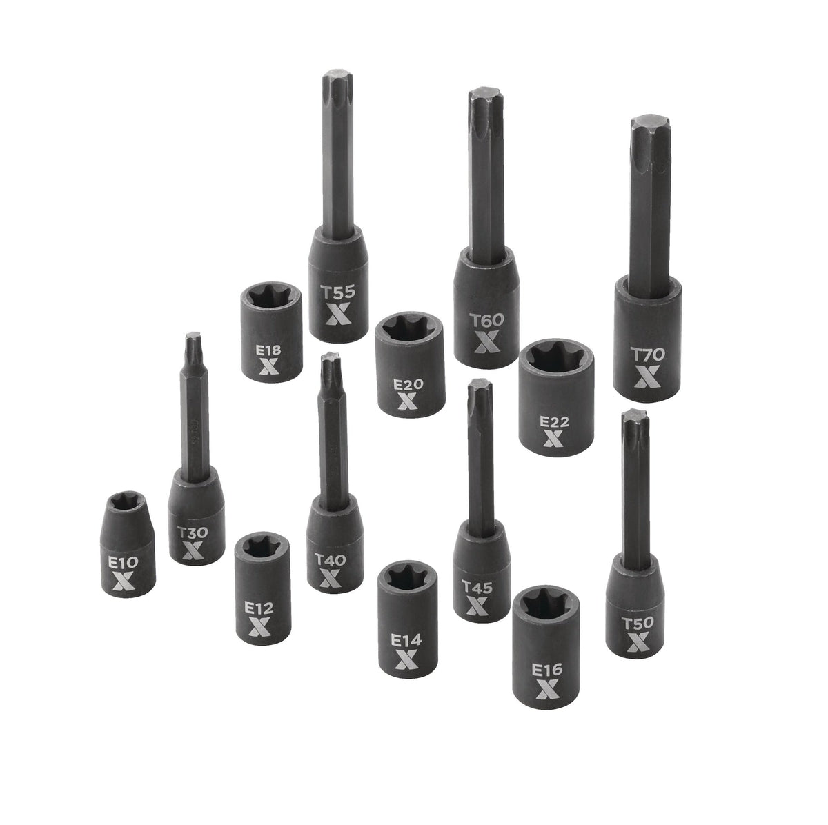 Star-drive & E-Star-drive Impact Bit Socket Set, 14-pc, SAE/Metric