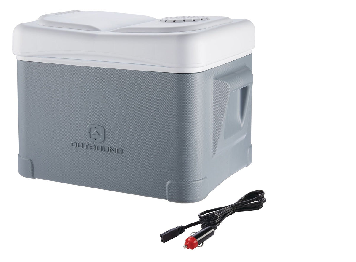 Powered Cooler, Grey/White, 35 L