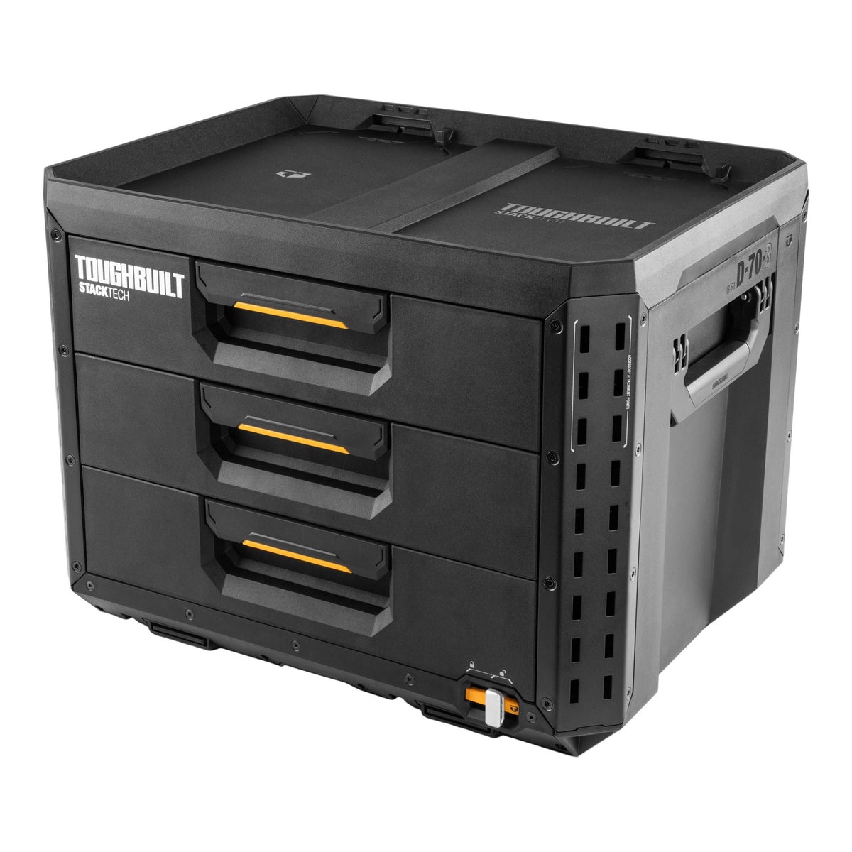 XL 3-Drawer Auto-Locking Portable Modular Tool Box, Black