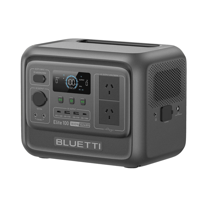 BLUETTI Elite 100 V2 Portable Solar Generator, 1024Wh LFP Battery, 1800W AC Output, Compact Backup Power for Camping and Home J7111