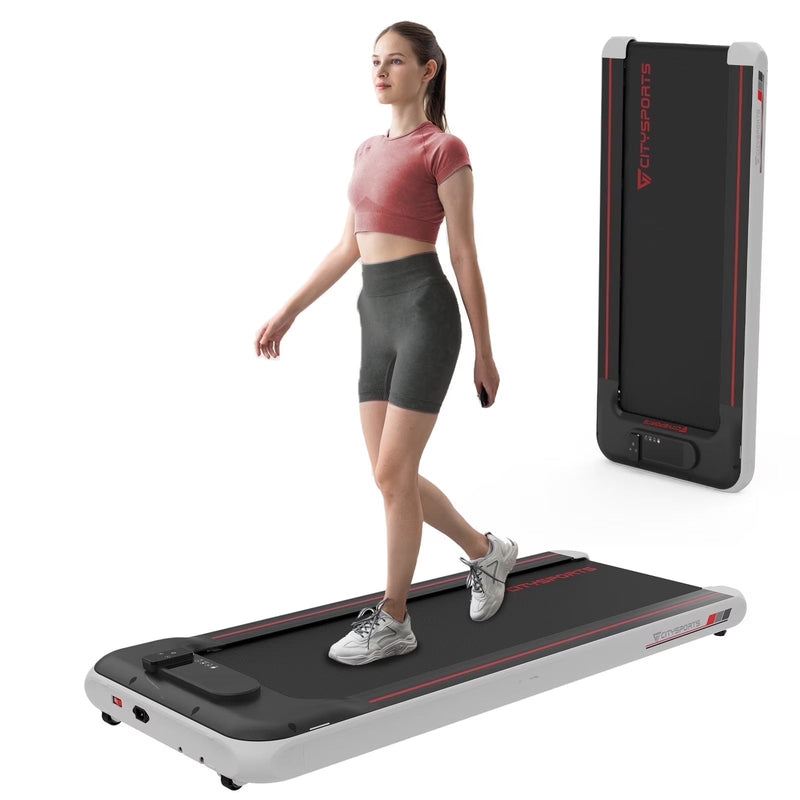 Citysports Treadmill Portable Walking Pad, Adjustable Speed with APP, LCD Screen Calorie Counter, Ultra Thin and Silent (Black White) A9077