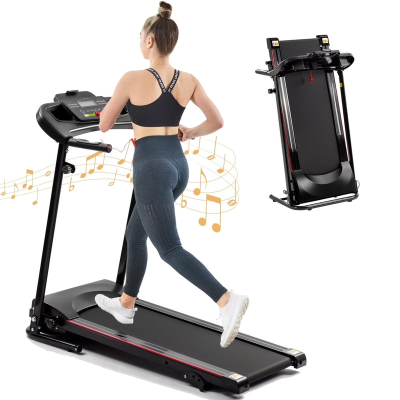 2.5HP Folding Treadmill with Incline, Electric Folding Treadmill for Walking Treadmill Machine 5 in LCD Screen 250 LB Capacity MP3 N8856