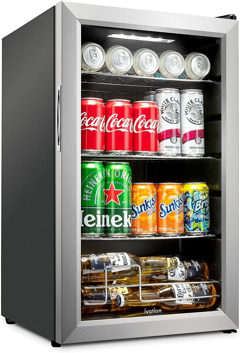 Ivation 101-Bottle Wine Cellar, Freestanding Mini Fridge - Stainless Steel A7149