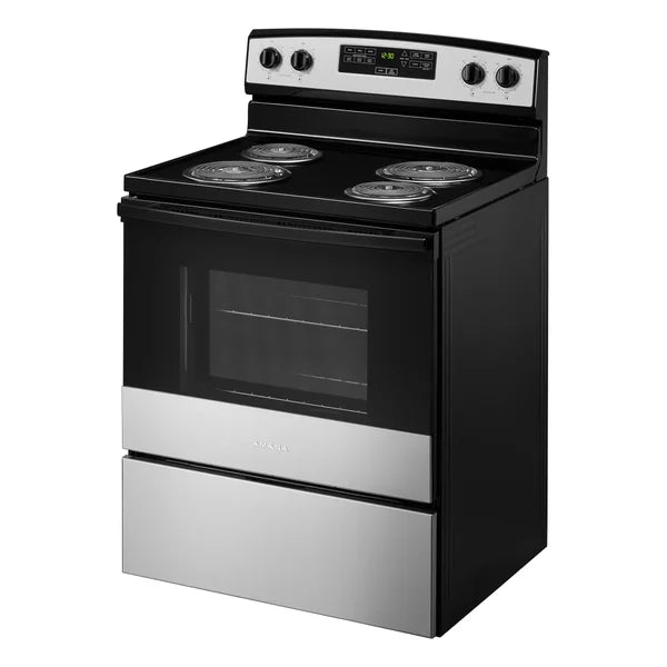 Amana 30 in. 4.8 cu ft. Electric 4 Element Range with Bake Assist D5641