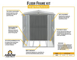 Floor Frame Kit for Arrow Elite 6x6-ft and 8x6-ft Sheds