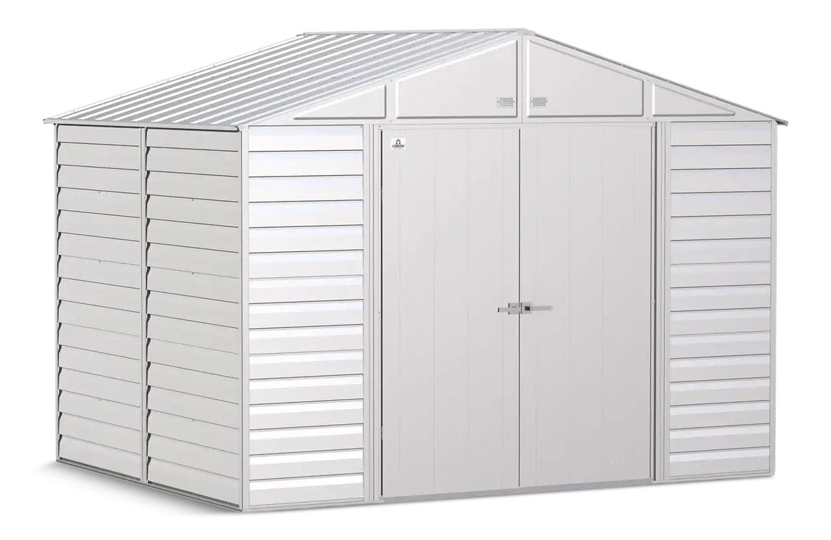 Select Galvanized Steel Storage Shed, Flute Grey, 10-ft x 8-ft