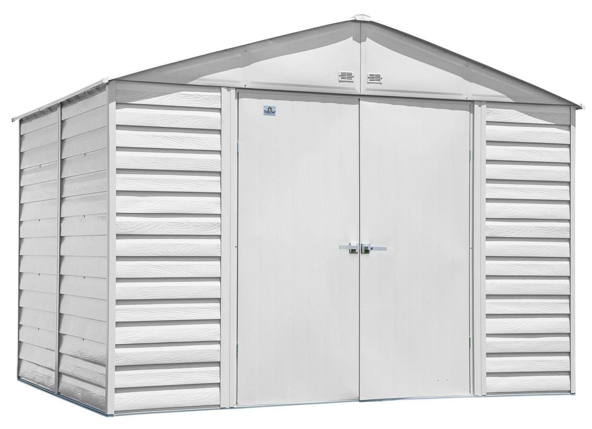 Select Galvanized Steel Storage Shed, Flute Grey, 10-ft x 8-ft