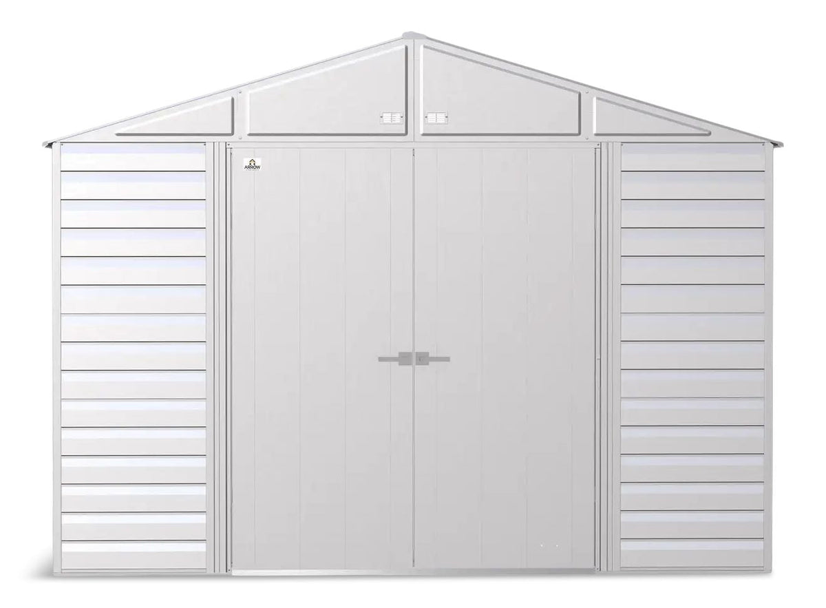 Select Galvanized Steel Storage Shed, Flute Grey, 10-ft x 8-ft
