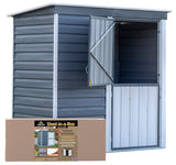 Shed-in-a-Box Steel Storage Shed, Charcoal/Cream, 6-ft x 4-ft