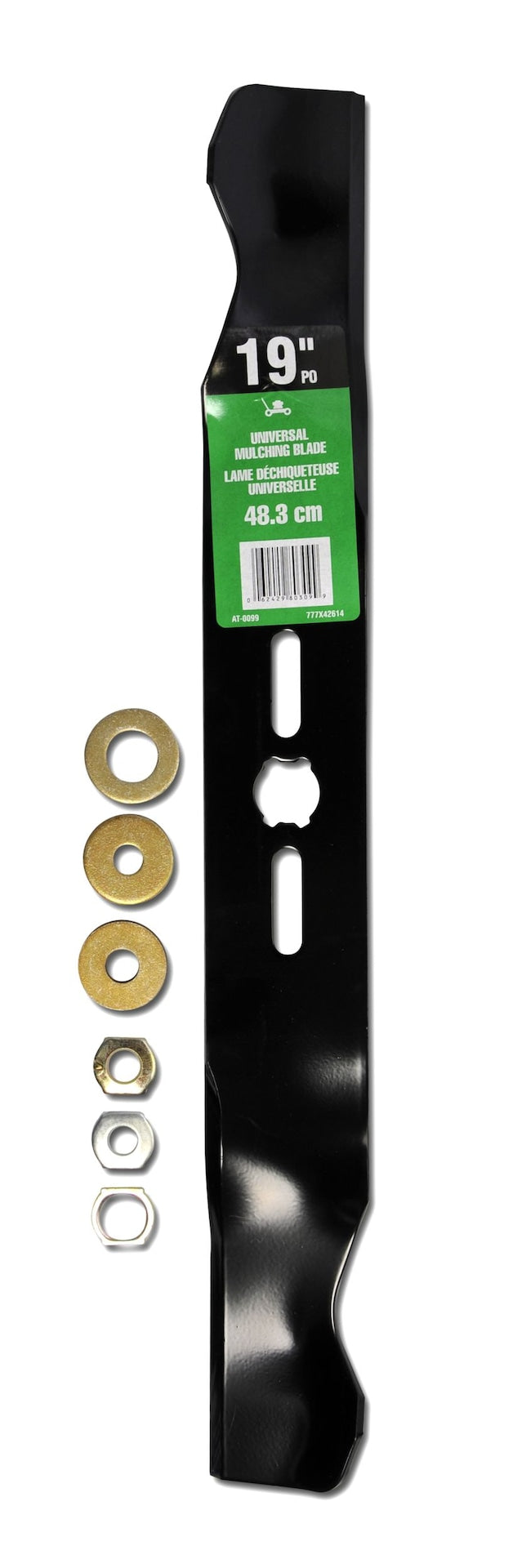 Universal Lawn Mower Replacement Mulching Blade, 19-in, Black Z9181