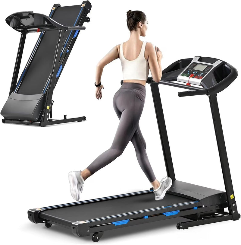 3.5HP Folding Treadmill with 15% Auto Incline 12 Preset Programs for Running Walking Exercise, 330LB Capacity, Double Running Board Shock... E9903