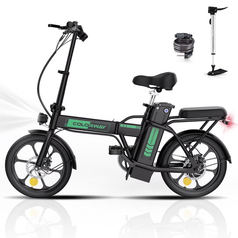 COLORWAY Electric Bike,500W/10.4Ah/36V Removable Battery E Bike, Electric Foldable Pedal Assist E-Bicycle,19.9MPH Bicycle for Teenager and Adults... Z6795