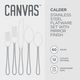 Beaded Edge Flatware Set, Serves 12, 60-pc