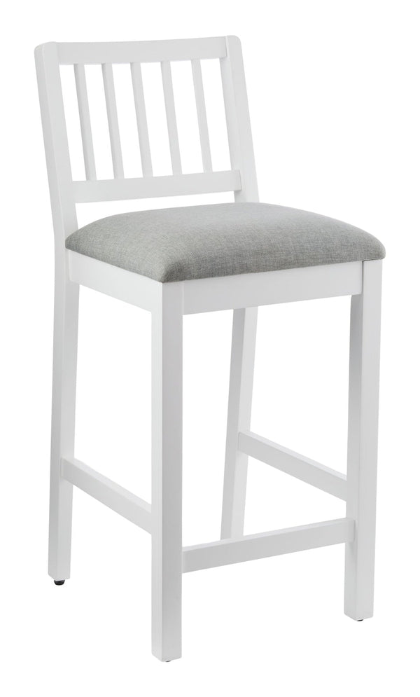 Theo Wooden Counter Stool with Footrest, White L4789