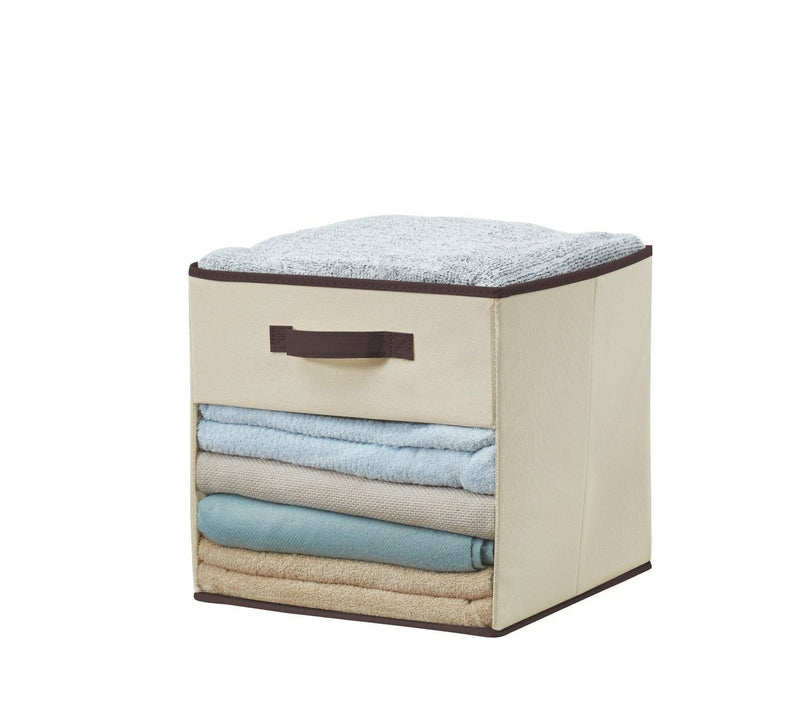 Collapsible Transparent Front Cube, 11-in, 6-pk, Beige P9346