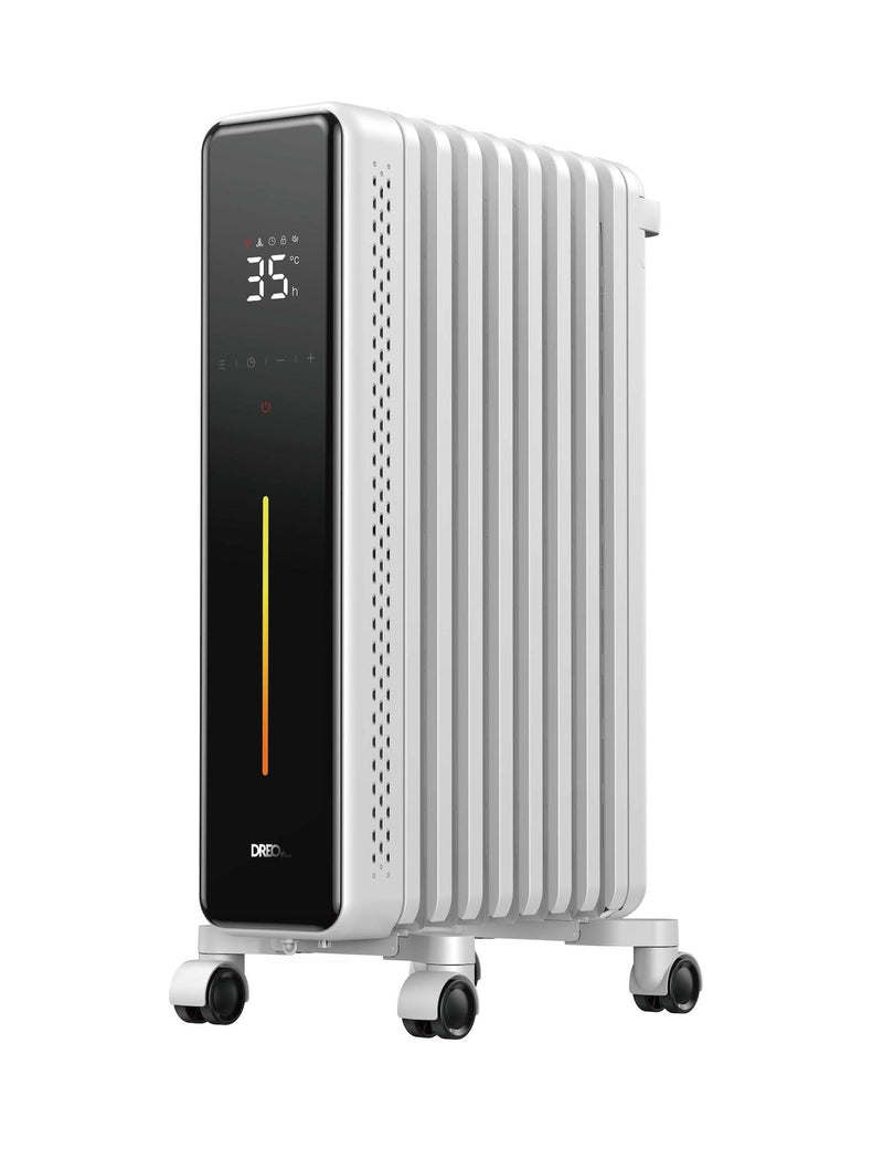 Home 1500W Digital Electric Oil-Filled Radiator Heater with Thermostat, White U4615