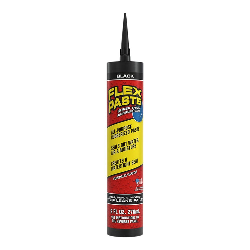 Flex Paste, Super Thick Rubber Paste, Caulk Sealant Leak Protector, Black or White, 9-FL OZ./270 mL V7228