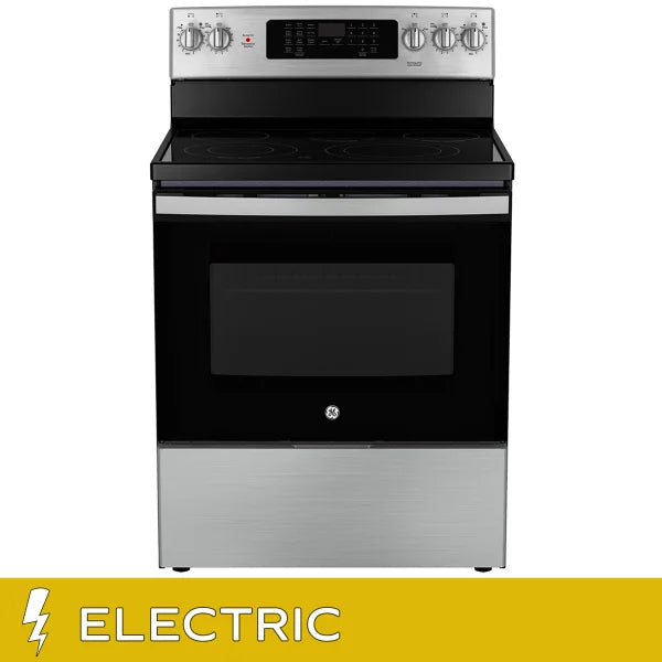 GE 30 in. 5.0 cu. ft. Electric Convection Range with No-Preheat Air Fry A6545
