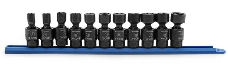 6-Point Standard Drive X-Core Pinless Universal Joint Impact Socket Set, Metric, 3/8-in, 11-pc U0276