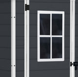 Manor Resin Outdoor Storage Shed with Fixed Window, Grey, 6-ft x 5-ft