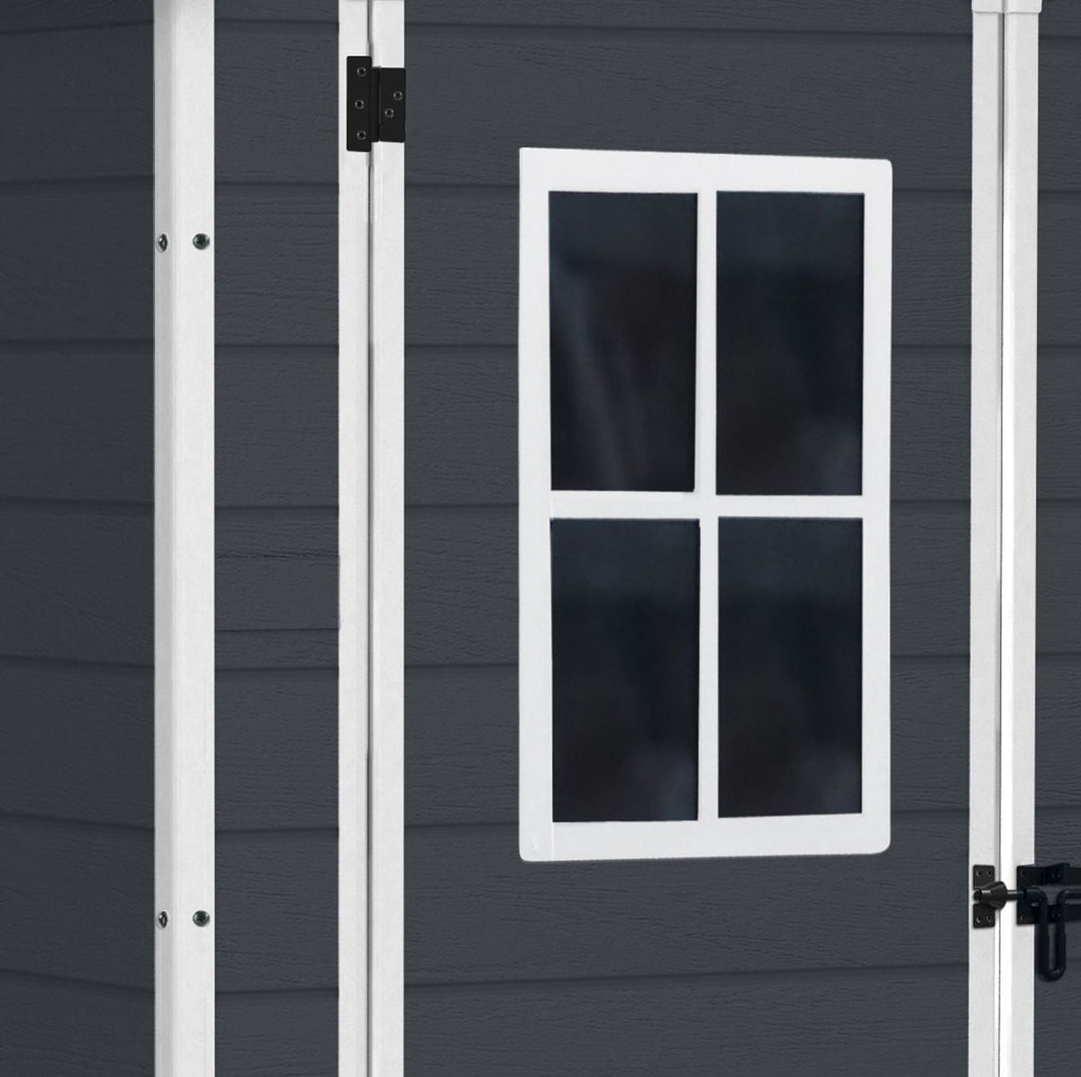 Manor Resin Outdoor Storage Shed with Fixed Window, Grey, 6-ft x 5-ft