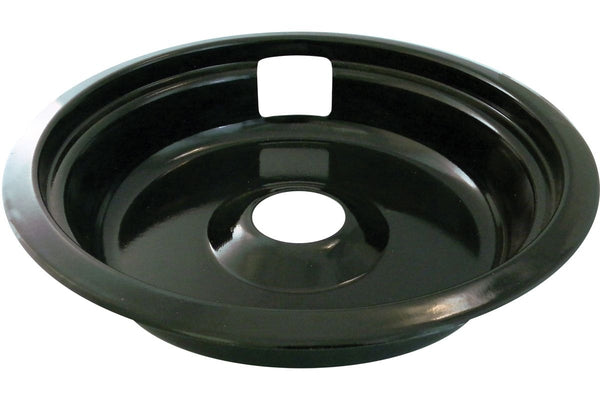 62490 Universal Porcelain Stove Deep-Draw Drip Pan with Trim Ring, Black, 8-in W7800