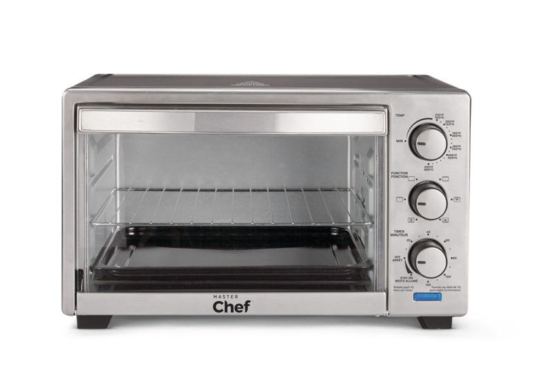 Convection Toaster Oven with 4 Functions, Stainless Steel, Black, 6-Slices C4374