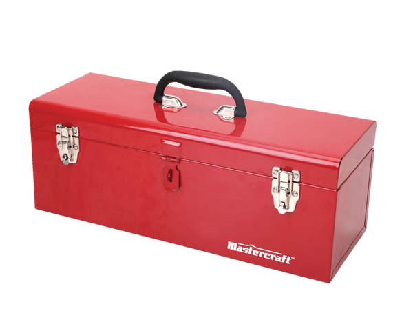Portable Metal Hip Roof Tool Box with Removable Tray, 19-in, Red G5897