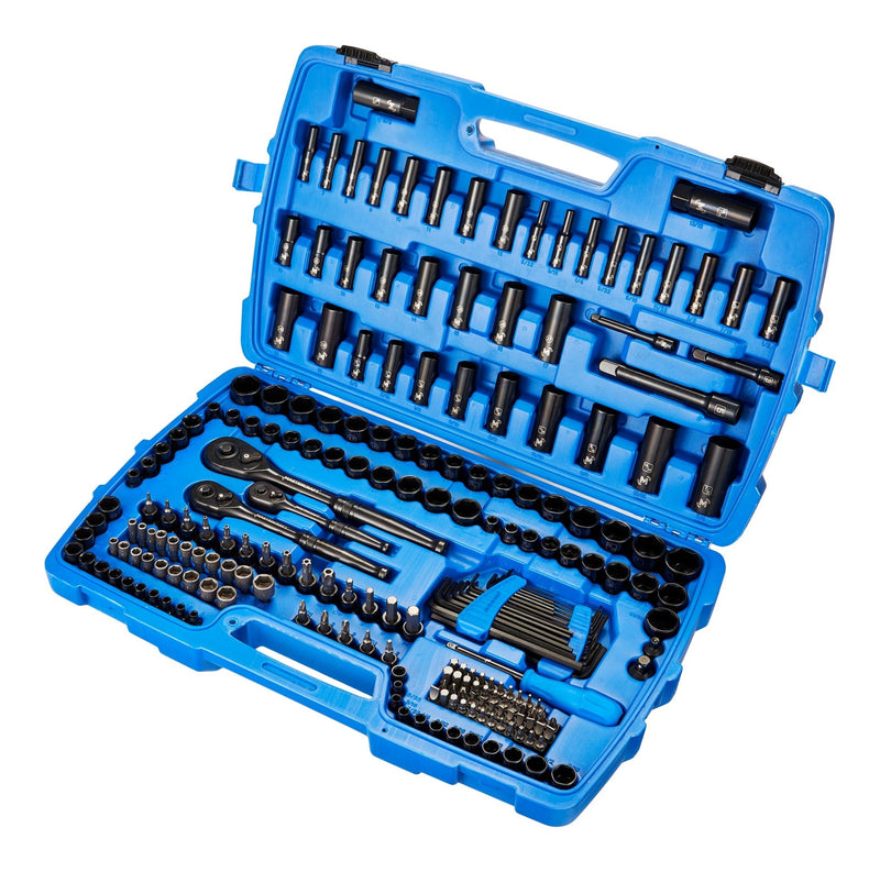 Socket Set, 229-pc, SAE / Metric, CRV, Black Steel Finish A0013