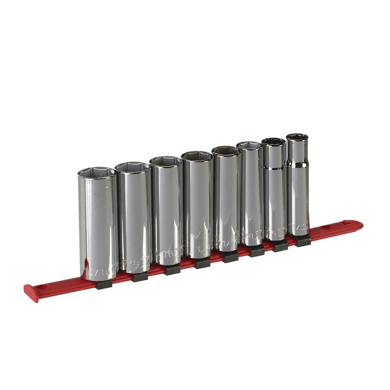 1/2-in Drive 6 Pt. Deep Socket Set, SAE, Nickel-Chrome Plating, 8-pc O6438