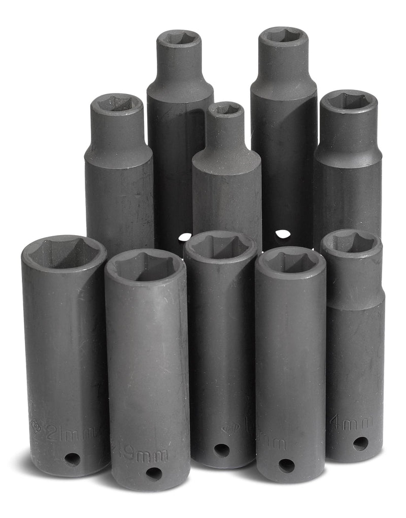 1/2-in Drive Deep Impact Socket Set, Metric, 10-pc E2831