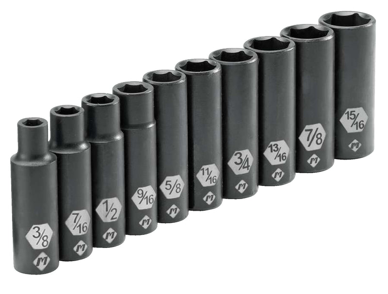1/2-in Drive Deep Impact Socket Set, SAE, 10-pc Z0128