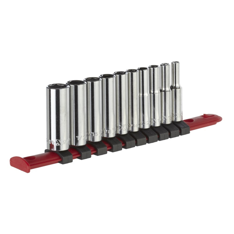 1/4-in Drive Deep Socket Set 10-pc, CRV, Nickel-Chrome Plating B8236