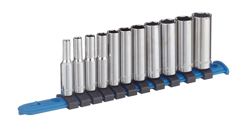 1/4-in Drive Deep Socket Set 11-pc, CRV, Nickel-Chrome Plating K6101
