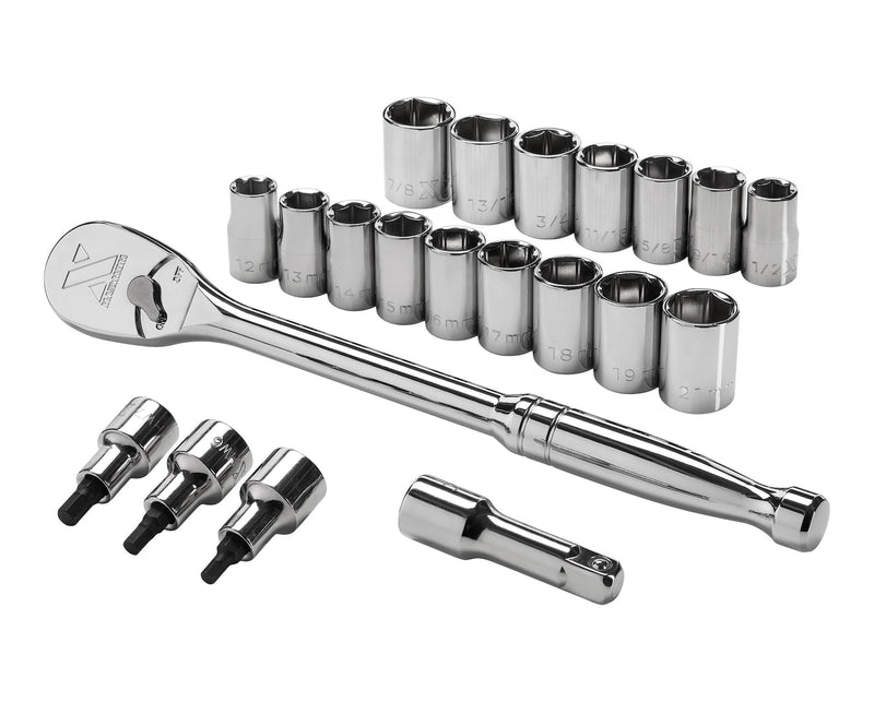 21 Piece 1/2" Drive Metric Socket Set U1810