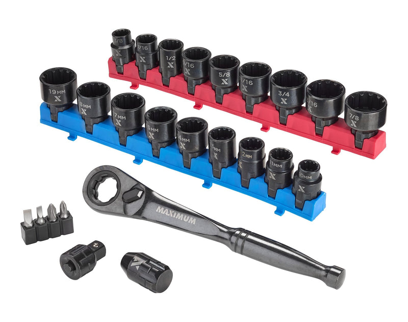 25 Piece 3/8" Drive Pass-Thru Socket Set Q3456