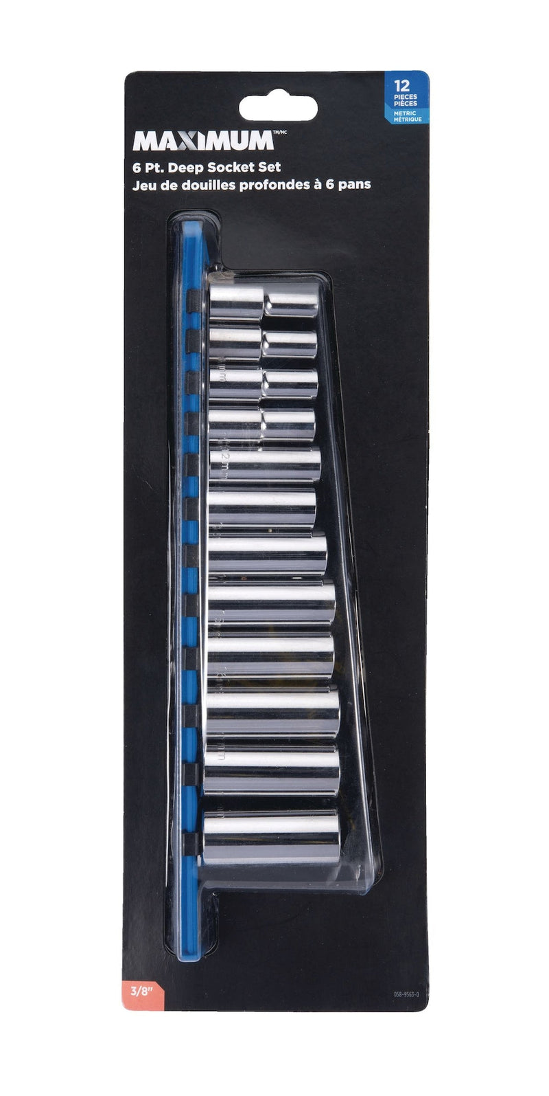 3/8-in Drive Deep Socket Set 12-pc, Metric, CRV, Nickel-Chrome Plating Z4867
