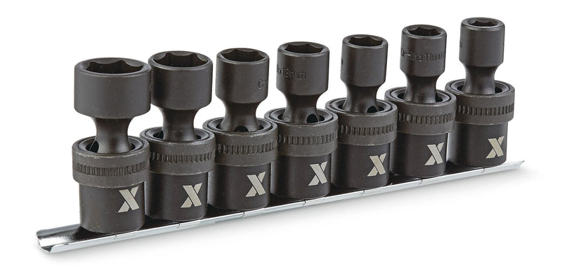 3/8-in Drive Swivel Impact Socket Set, 7-pc, Metric, CRMO Q0180