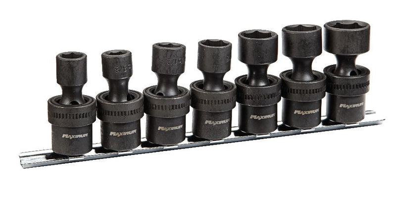 3/8-in Drive Swivel Impact Socket Set, 7-pc, SAE, CRMO W3807