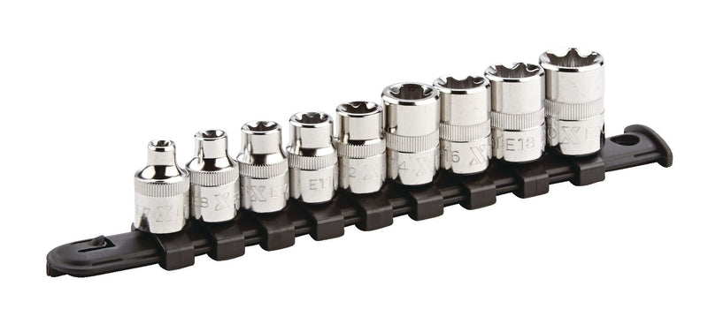 E-Star-drive Bit Socket Set, Chrome-Plated, 9-pc U6640