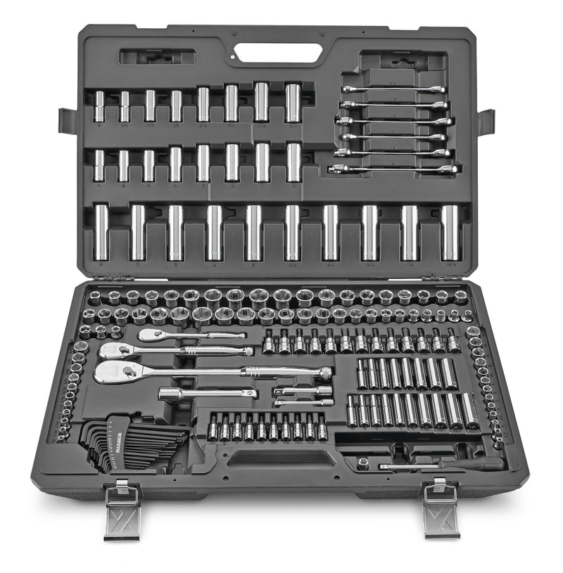 Professional Grade Socket Set, 224-pc, CRV, Nickel-Chrome Plating C5239