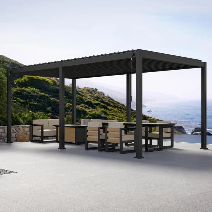 Mirador 10 ft. x 20 ft. Adjustable Louvered Aluminum Pergola I0260