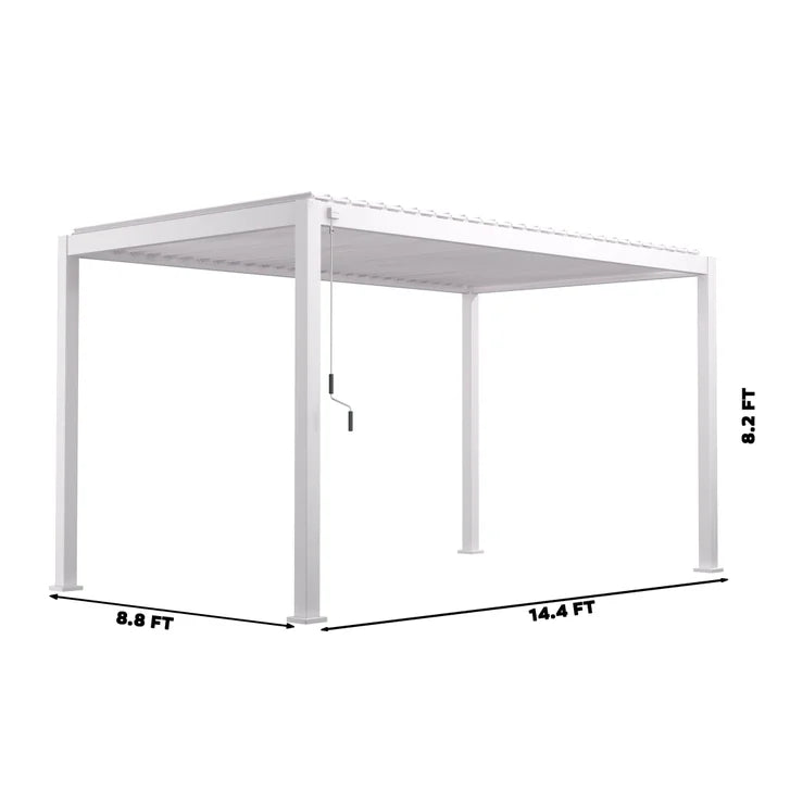 Mirador 8.8 ft. x 14.4 ft. Adjustable Louvered Aluminum Pergola U1969
