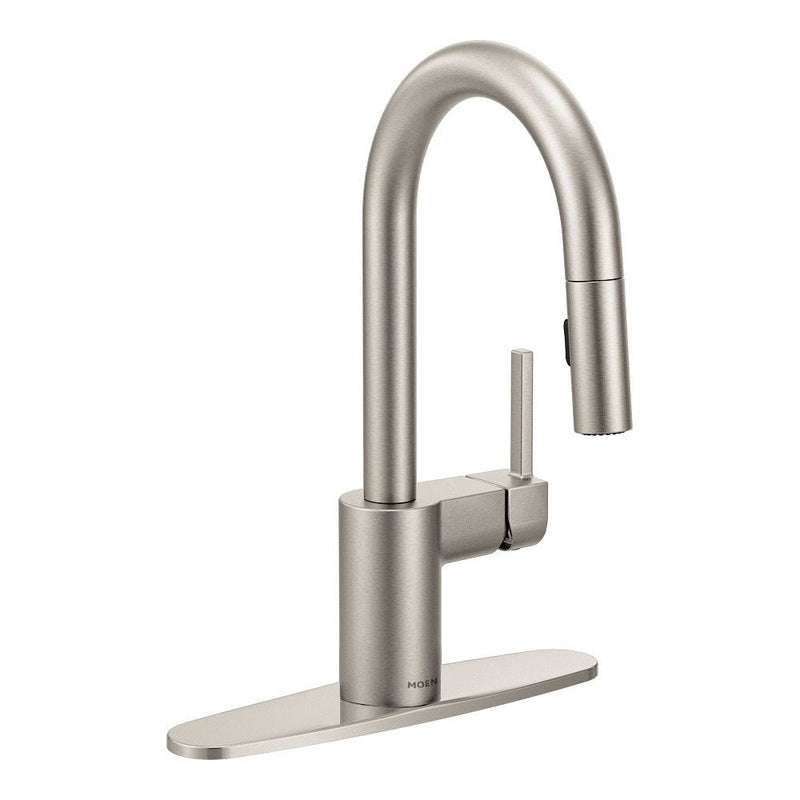 Align Single Handle High Arc Pull Down Sprayer Kitchen Faucet, Stainless Steel F4572