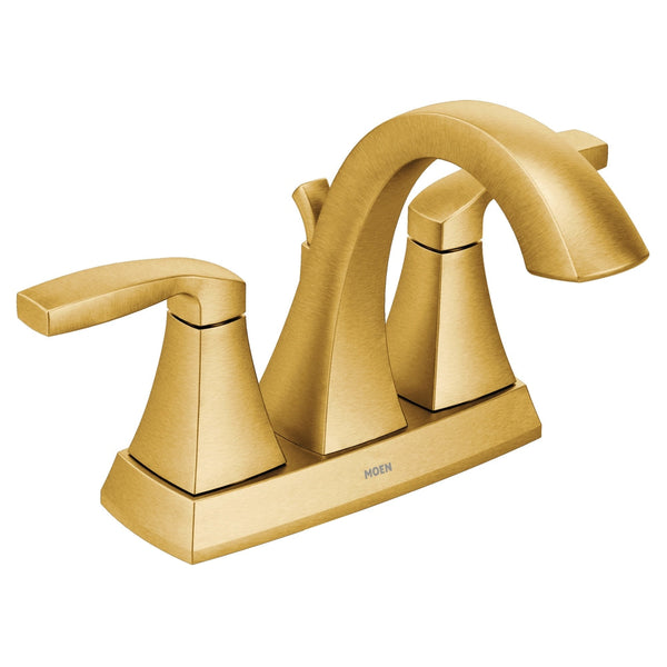 Voss Double Handle 4-in Centerset Bathroom Sink Faucet, WaterSense Certified, Brushed Gold Y9312